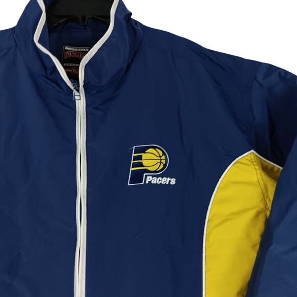 Nutmeg Vintage Indiana Pacers Nylon Jacket Men's XL Yellow/Blue Basketball NBA - Picture 2 of 16